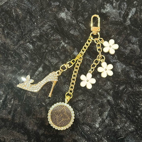 Hand Made Key/Bag Charm with Authentic LV Leather - Picture 1 of 9
